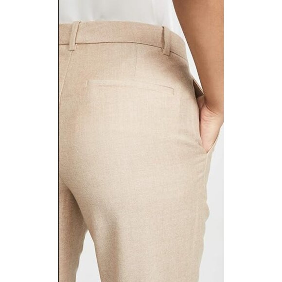 NWT THEORY Tailor Trouser C in Light Camel Melange Sleek Flannel Crop Pants 16 - Picture 3 of 10